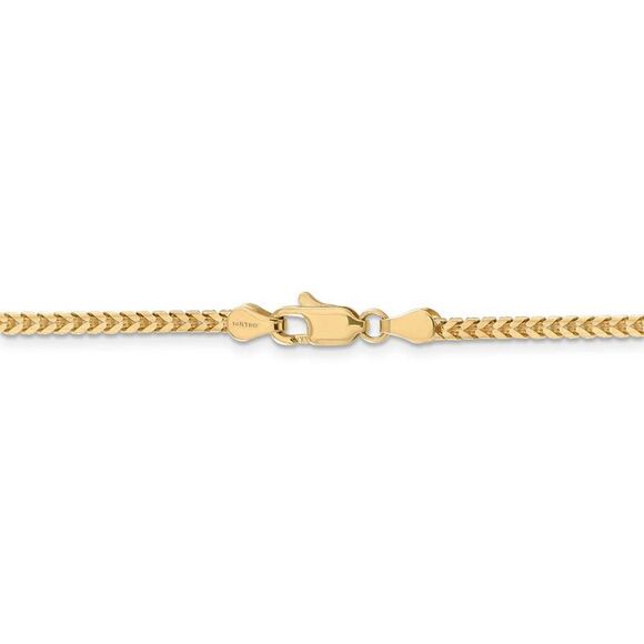 2.5mm, 14k Yellow Gold, Solid Franco Chain Necklace, 22 Inch - Picture 3 of 7